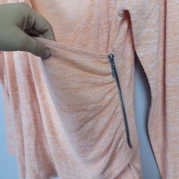 Soft Surroundings Womens Size Large Wrap Front Sweater Pink Orange Long Sleeves - Picture 3 of 7